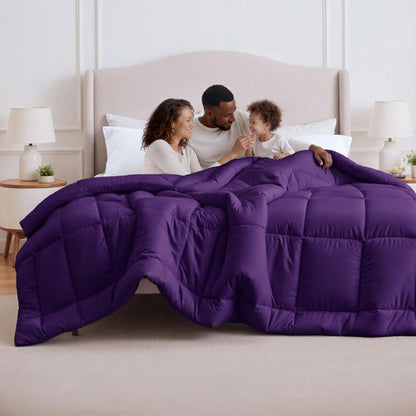 Bedsure Comforter Duvet Insert - Quilted Comforters Oversized King, All Season Duvet, GentleSoft Down Alternative Bedding Blanket, with 8 Tabs, Gifts for Women/Men, Purple, Oversized King 116x98 Inch