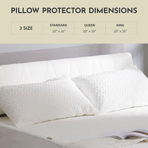 CoolShields Pillow Protector - Waterproof Zippered Covers | Hypoallergenic 2-Pack for Better Sleep
