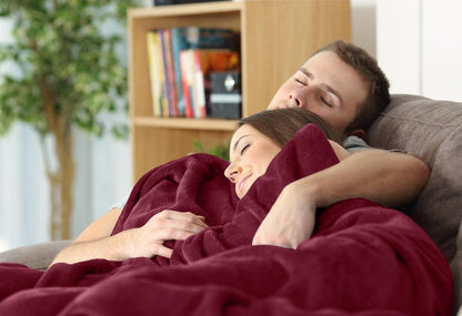 Utopia Bedding Fleece Blanket Twin Size Burgundy 300GSM Luxury Anti-Static Fuzzy Soft Microfiber Bed Blanket (60x80 Inch)