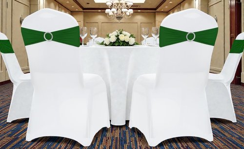 MDS Spandex Chair Sashes - Premium Stretch Covers with Buckle Slider | Universal Fit for Weddings & Events - Green (Pack of 75)