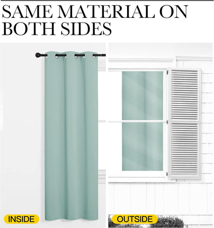 NICETOWN Aqua Blue Blackout Curtains - Sound Reducing & Energy Efficient | 55" x 108", 2 Panels for Modern Rooms