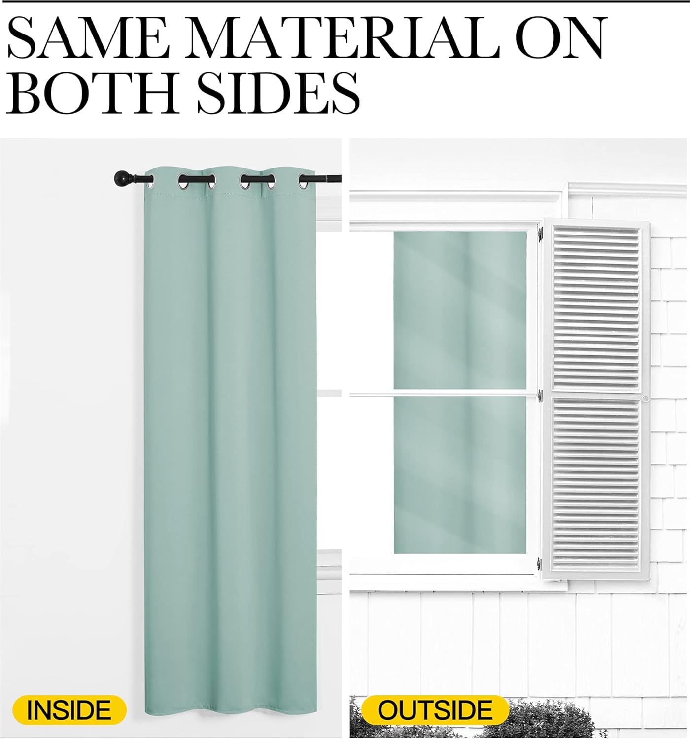NICETOWN Blackout Curtains for Patio Glass Doors - Privacy Drapes, Aqua, 42" Wide x 95" Long (1 Pair)