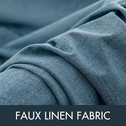 MIULEE Blackout Curtains - 100% Thermal Insulated Linen Texture Drapes | Dusty Blue, 52x63 Inch (2 Panels)
