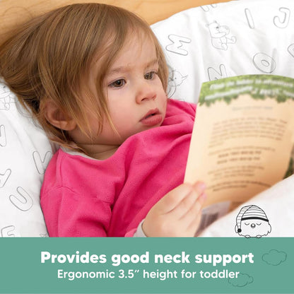 My Little Dreamy Toddler Pillow - Organic Cotton Travel Pillow with Soft, Breathable Pillowcase | 13x18 Inches for Ages 2-5