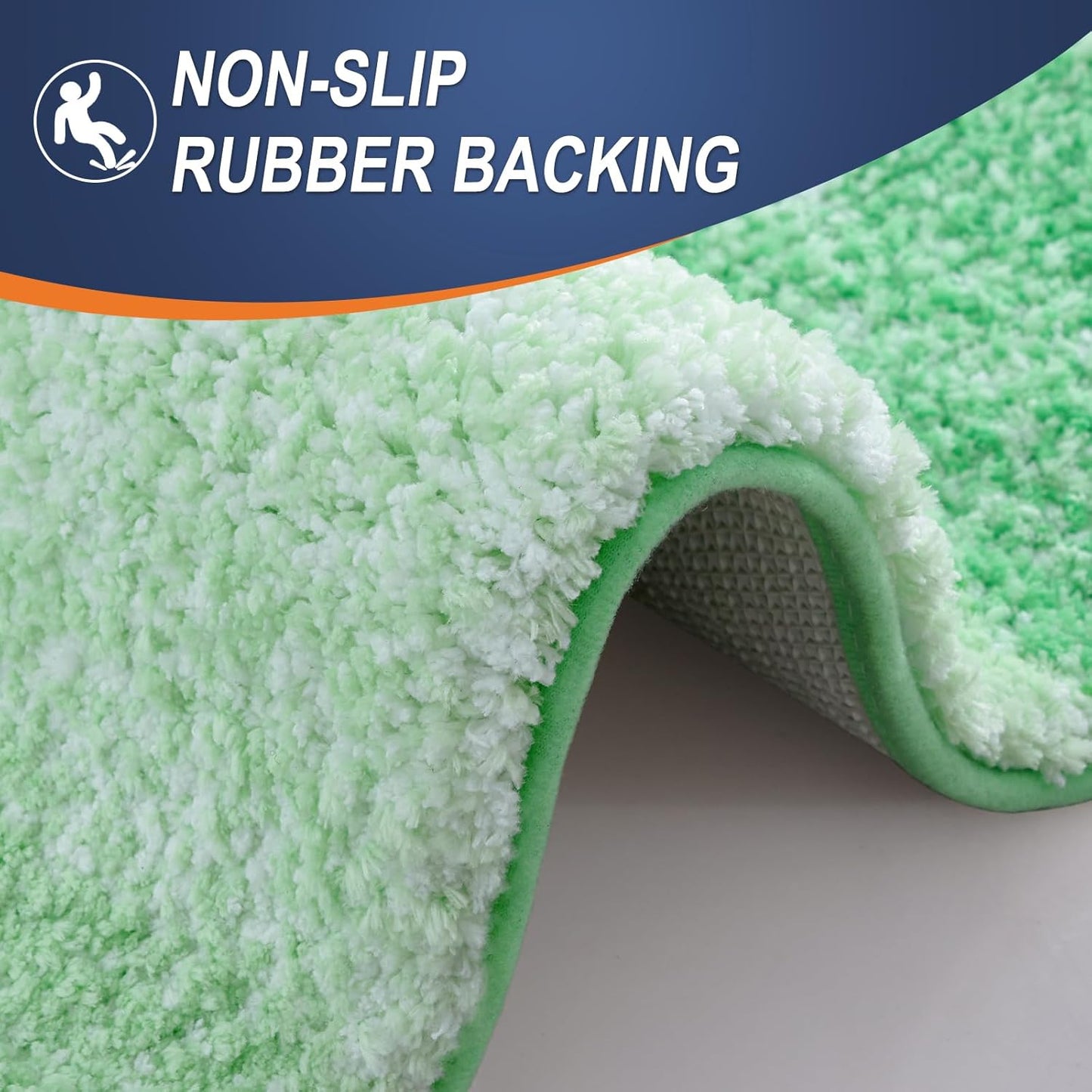 OLANLY Bathroom Runner Rug - Extra Soft Microfiber, Quick Dry & Machine Washable - 70x24, Green