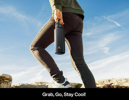 POWCAN 32 oz Insulated Water Bottle - 2-in-1 Straw & Spout Lid, Leak-Proof, BPA-Free | Gilded Flutter