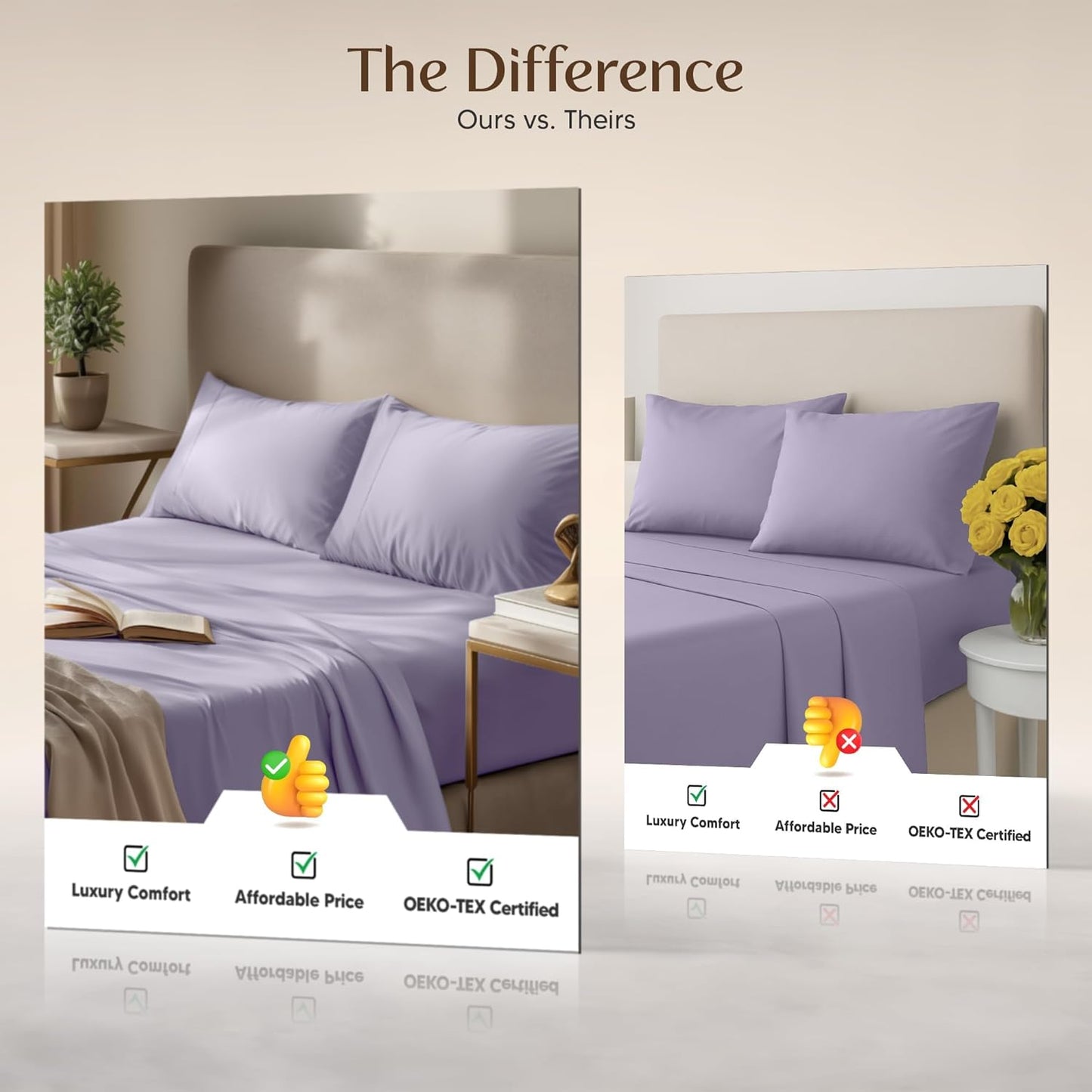 Utopia Bedding Twin XL Sheet Set - Soft Microfiber 3-Piece Bed Sheets in Lavender | Oeko-Tex Certified