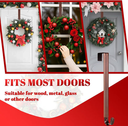 Skiennix Wreath Hanger - Adjustable Front Door Hook for Easy Holiday Decor Display