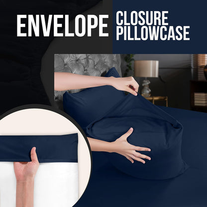 Utopia Bedding King Pillow Cases - 12 Pack Soft Brushed Microfiber - Fade Resistant 20 X 40 Inches | Navy
