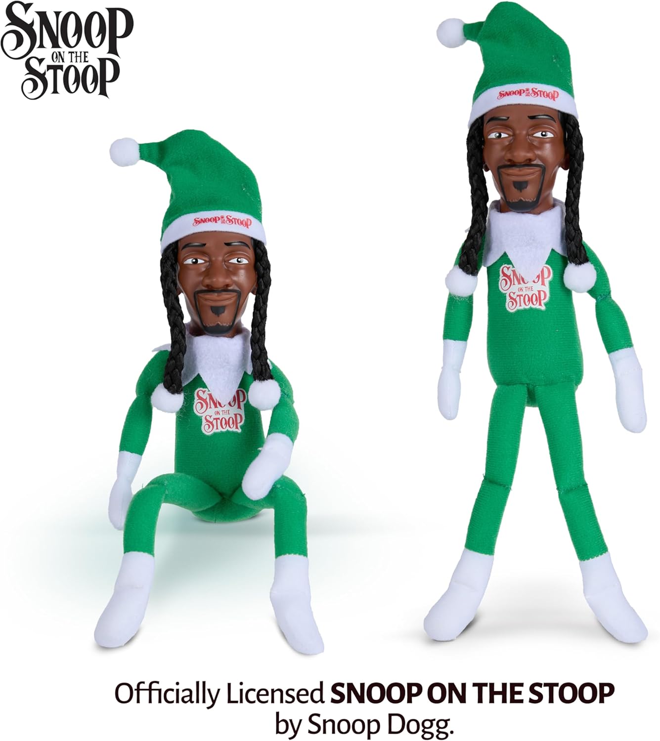 Snoop Dogg Christmas Elf Figurine - 12” Plush Shelf Decor for Holiday Cheer