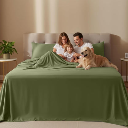 Utopia Bedding Twin Sheet Set - Soft & Breathable 3-Piece Microfiber Bed Sheets | Oeko Tex Certified (Olive)