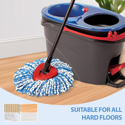Skiennix 2-Tank Spin Mop Replacement Heads - 3 Pack Microfiber, Machine Washable for Deep Cleaning