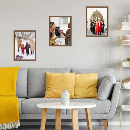 JCJMY 13x16 Picture Frame - Brown Wall Hanging Frame with Shatter-Resistant Plexiglass | Versatile Mounting Options