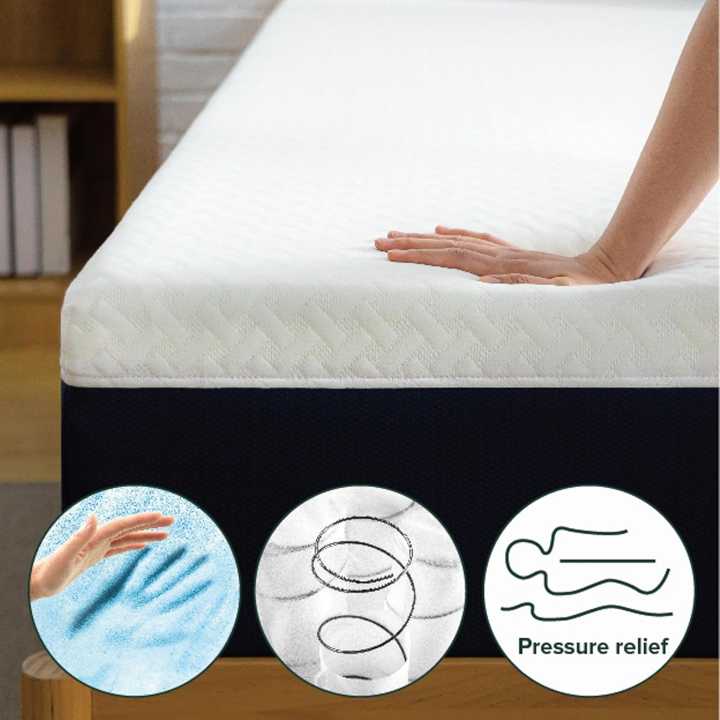 Zinus 10 Inch King Cooling Comfort Hybrid Mattress - Medium Firm, Fiberglass Free, Motion Isolation, Certified Safe Foams