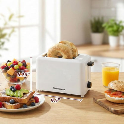 Elite Gourmet Cool Touch Toaster - 7 Toast Settings, Extra Wide 1.5" Slots, Slide-Out Crumb Tray | White