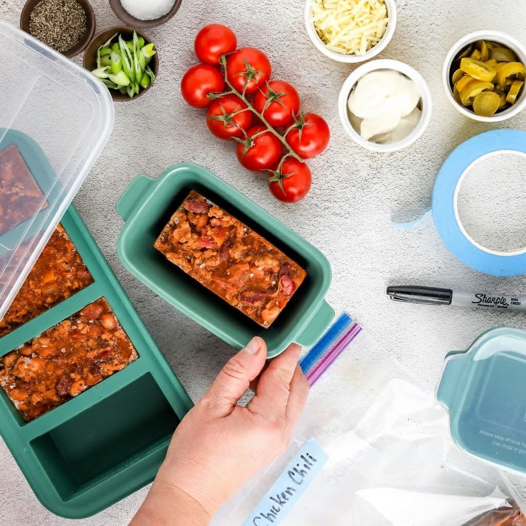 Souper Cubes Stoneware | Premium 5" x 3" Mini Baking Dishes with Silicone Covers - Set of 4, Made in USA