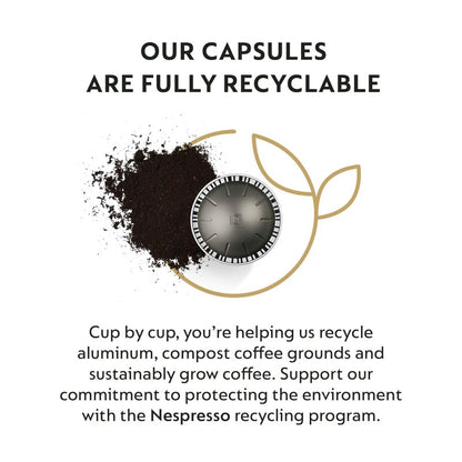 Nespresso Capsules Vertuo, Fortado Gran Lungo Americano, Dark Roast Espresso Coffee, 30 Count Coffee Pods, Brews 5.0oz.