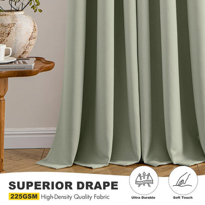 MIULEE Short Curtains for Windows - Sage Green Blackout Half Window Curtains Thermal Insulated Privacy Drapes for Kitchen Bedroom Bathroom Grommet Top Small Basement Tiers W40 x L36 Inch 2 Panels