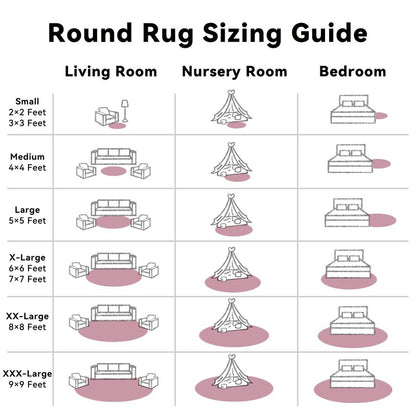 OLANLY Blush Round Rugs for Bedroom - Machine Washable, 8 ft Circle Area Rugs for Living Room, Soft and Fluffy Shaggy Carpet for Teen Girls and Boys, Nursery Rooms, Dorms, Home Decor Aesthetic