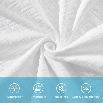 Cozymaker Queen Size Waterproof Mattress Protector - Cooling Fitted Cover, Soft & Breathable 8-21" Deep Pocket