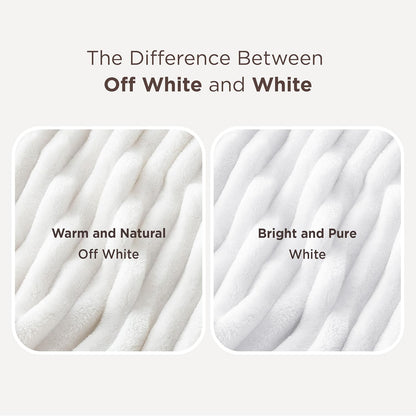 Bedsure GentleSoft Twin XL Blanket - Cozy Fleece Throw for Dorm Rooms | Off White, 66x90 Inches