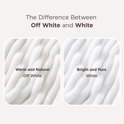 Bedsure GentleSoft Full Size Blanket for Bed - Cozy Soft Blankets for Women, Cute Large Fleece Throws for Girls, Off White, 84x90 Inches