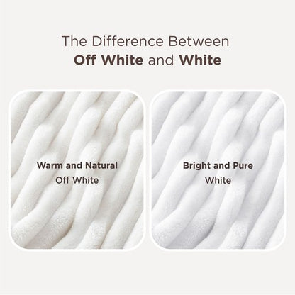 Bedsure GentleSoft Full Size Blanket for Bed - Cozy Soft Blankets for Women, Cute Large Fleece Throws for Girls, Off White, 84x90 Inches