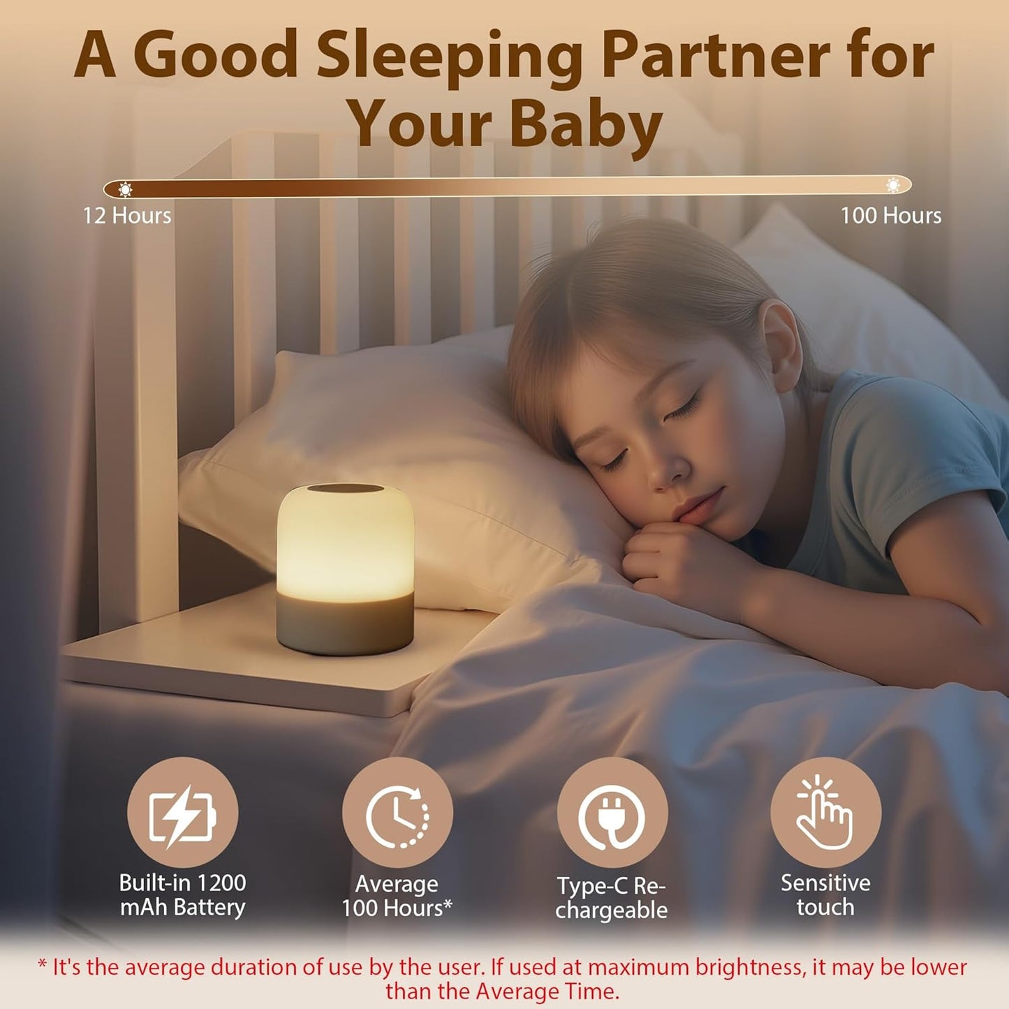 Skiennix Portable Baby Night Light - Rechargeable Dimmable LED Egg Lamp | 3 Colors for Nursery