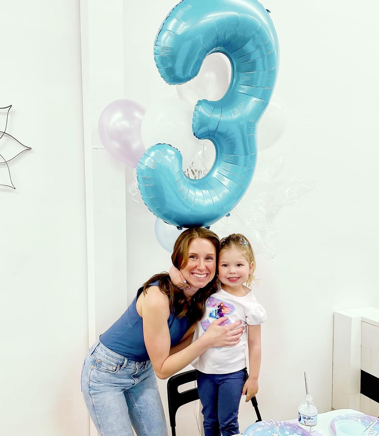 Pearlescent Blue Number 4 Balloon - 40 Inch Birthday Decoration for Girls & Boys