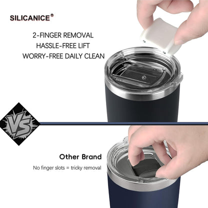 Skiennix 20oz Stainless Steel Vacuum Insulated Tumbler - Hygienic, BPA-Free, Fits Cup Holders | Cream