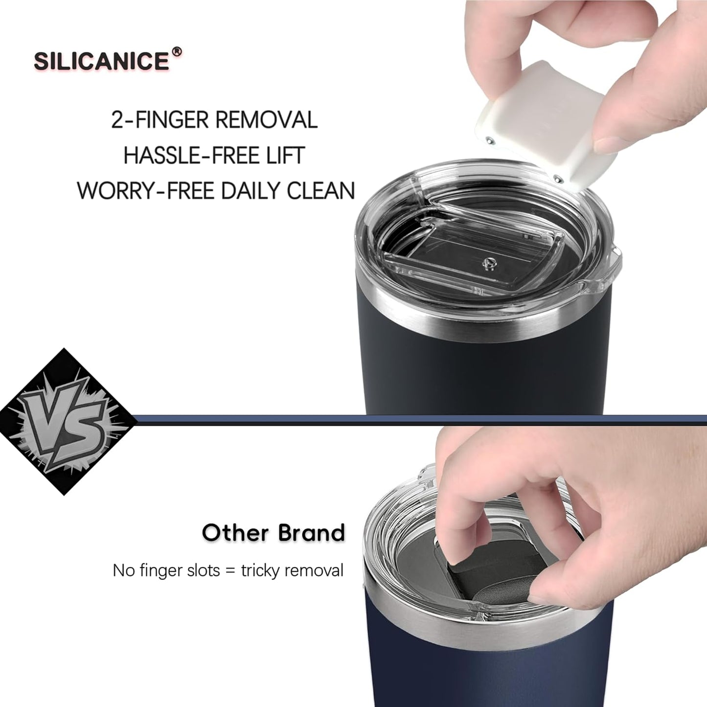 Skiennix 20oz Stainless Steel Vacuum Insulated Tumbler - Easy-On Lid, BPA-Free, Fits Cup Holders | Charcoal Gray