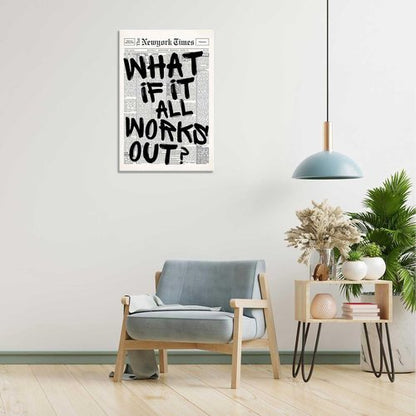 Drimiler Retro Black & White Newspaper Poster - Positive Affirming Quote Canvas Wall Art | 8x12in Framed Decor
