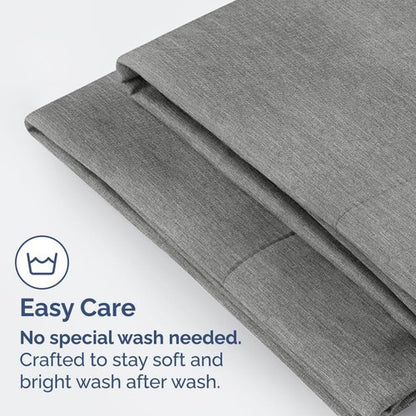Body Pillowcases Set of 2-20x54 Long Body Pillow Case - Soft Body Pillow Cover for Sleeping & Side Sleepers - Comfy, Wrinkle & Fade Free - Machine Washable w/Envelope Enclosure Heathered Grey