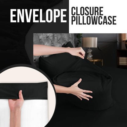 Utopia Bedding Standard Pillow Cases - 12 Pack - Soft Brushed Microfiber - Fade Resistant, Black 20x26 Inches