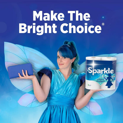 Sparkle Paper Towels - Pick-A-Size, Strong 2-Ply, Spirited Prints | 2 Double Rolls for Kitchen Cleanup
