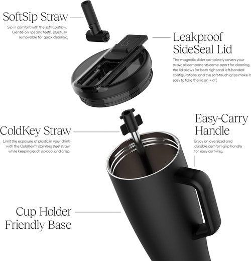 BrüMate Era 30oz Insulated Tumbler - 100% Leakproof Covered Straw Lid | BPA-Free | Dark Aura
