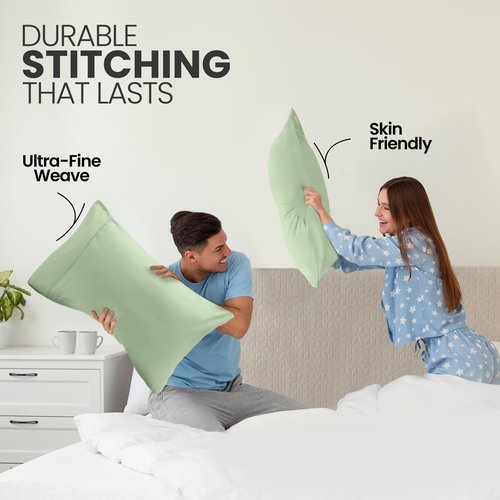 Utopia Bedding King Pillow Cases - 2 Pack - Envelope Closure - Soft Brushed Microfiber Fabric - Shrinkage and Fade Resistant Pillow Covers King Size 20 X 40 Inches (King, Sage)