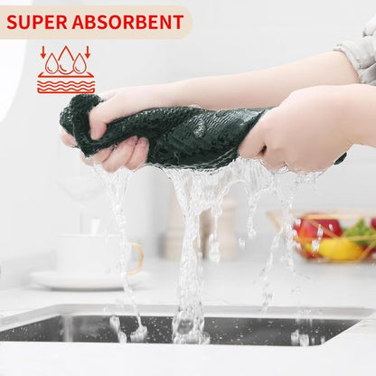 Homaxy 100% Cotton Waffle Weave Kitchen Dish Towels - Ultra Soft & Absorbent, 13 x 28 Inches, 12-Pack | Blackish Green