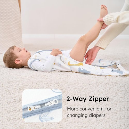 Yoofoss Baby Sleep Sack 6-12 Months Wearable Blanket for Babies 100% Organic Cotton 2-Way Zipper TOG 0.5 Toddler Sleeping Sack 3 Pack, Comfy Lightweight Sleep Sacks