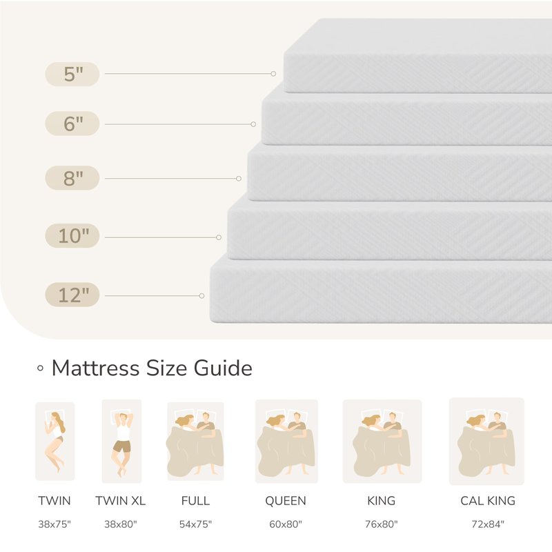MLILY Queen Mattress in a Box, 8 inch Mattresses for Platform Bed Double Size Daybed, Green Tea Memory Foam Medium Firm