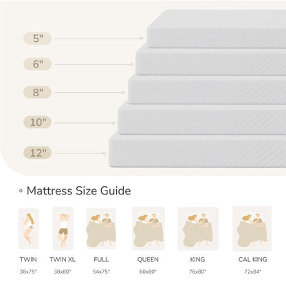 MLILY Queen Mattress in a Box, 8 inch Mattresses for Platform Bed Double Size Daybed, Green Tea Memory Foam Medium Firm