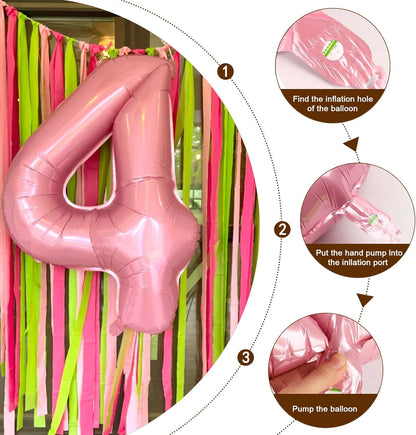 Number Balloons | 40 Inch Pearl Pink 24-Pack | Perfect for Happy Birthday & Wedding Celebrations