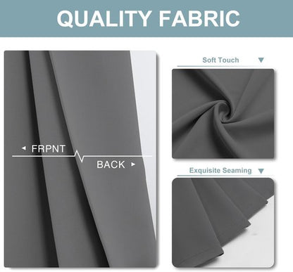 ChrisDowa Small Window Curtains - 40-Inch Grommet Thermal Insulated Room Darkening Panels, Grey (2-Pack)