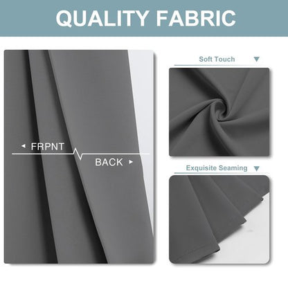 ChrisDowa Small Window Curtains 36 inches Long for Bedroom - Grommet Short Thermal Insulated Room Darkening Curtains for Kitchen (2 Panels, Grey, 34 x 36 Inch)