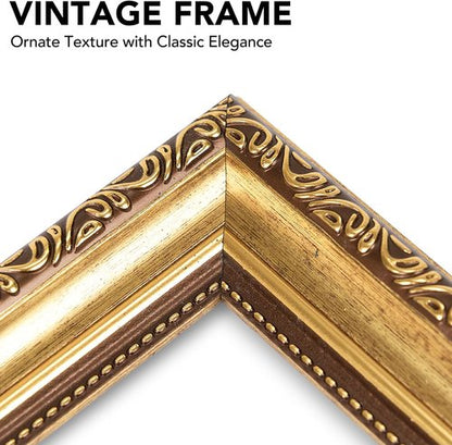 JCJMY Vintage Picture Frame - Elegant 5x7 Photo Frame with Shatter-Resistant Plexiglass | Gold Finish, 1 Pack