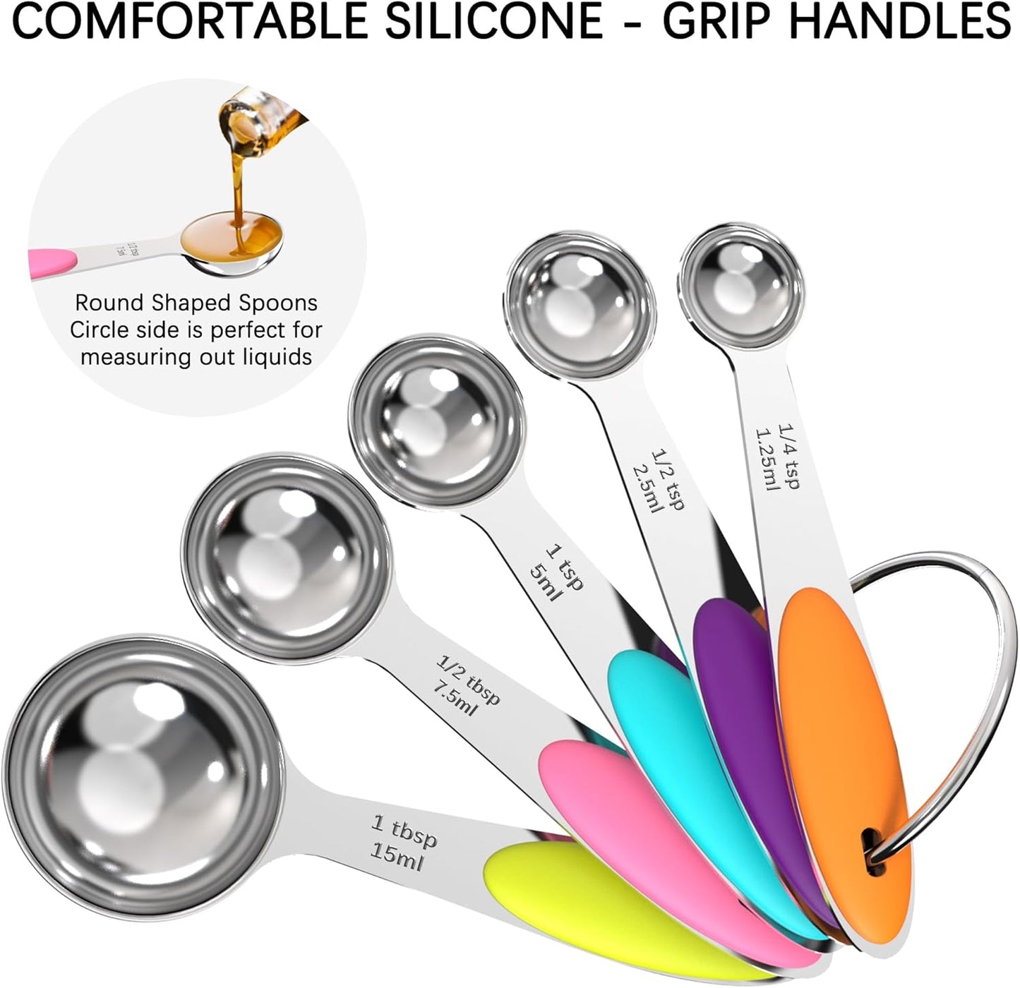 TILUCK Stainless Steel Measuring Cups and Spoons Set - Essential Kitchen Utensils for Cooking & Baking (10-Piece)