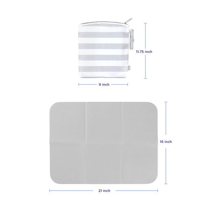 Ubbi On-the-Go Changing Mat with Carrying Bag, Soft and Comfortable Diaper Bag Accessory Must Have for Newborns, Easy to Clean, Portable Changing Pad, Gray