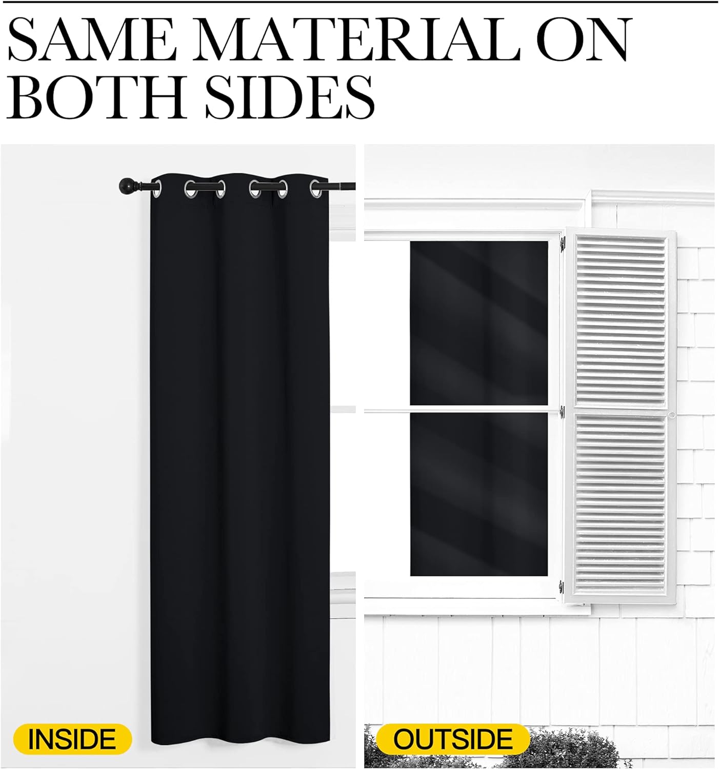 NICETOWN Blackout Curtains - Thermal Insulated Drapery Panels, 2-Pack, 29" Wide x 40" Long, Solid Black