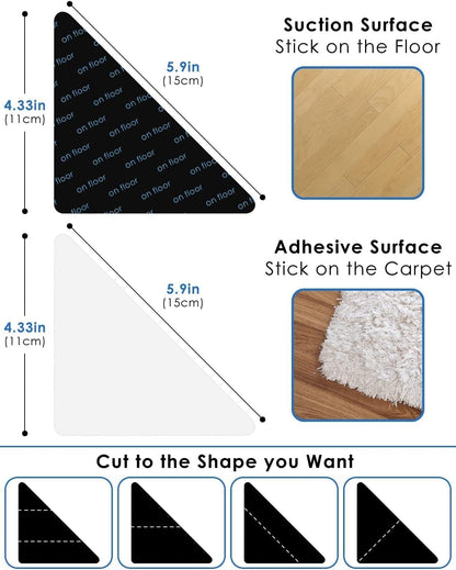 Skiennix 14PCS Non-Slip Rug Pads | Reusable & Washable Grippers for Area Rugs & Carpet Corners
