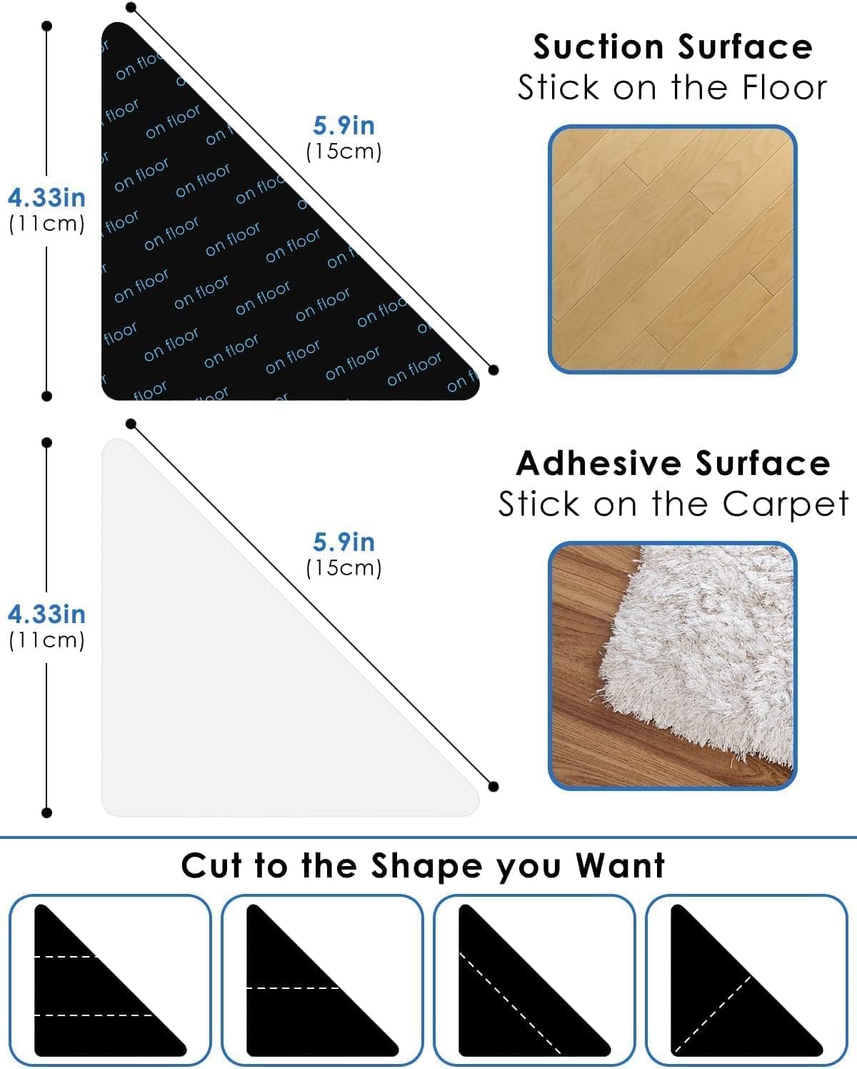 Skiennix 14-Piece Non-Slip Rug Pad Grippers | Durable & Secure Floor Protection